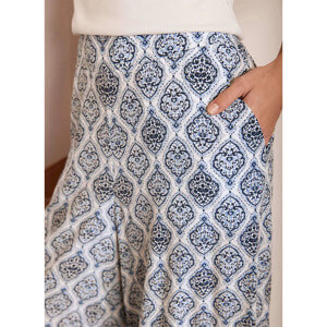 Mint Velvet Blue Geometric Print Wide Trousers